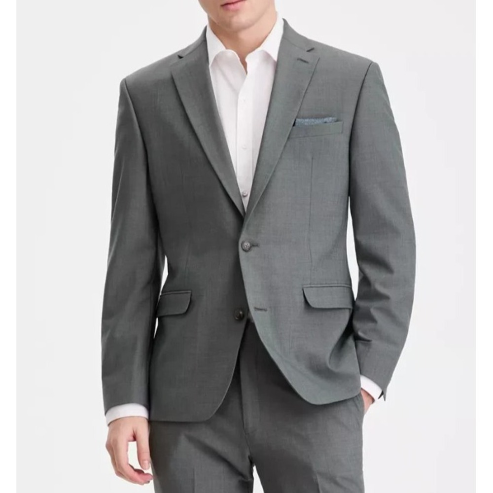 Bar III Men Red Slim-Fit Wool-Blend Suit Separate Jacket Size 42L Green